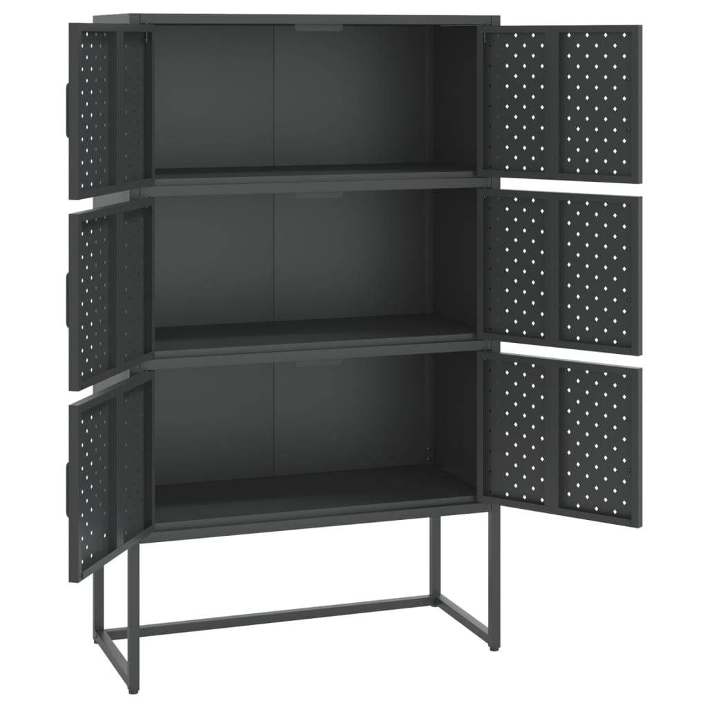 vidaXL Highboard Anthrazit 80x35x135 cm Stahl