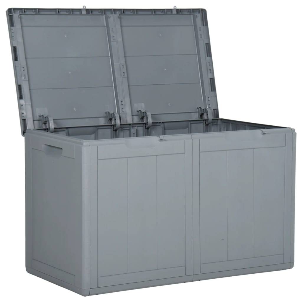 vidaXL Garten-Aufbewahrungsbox 180 L Grau PP-Holzoptik