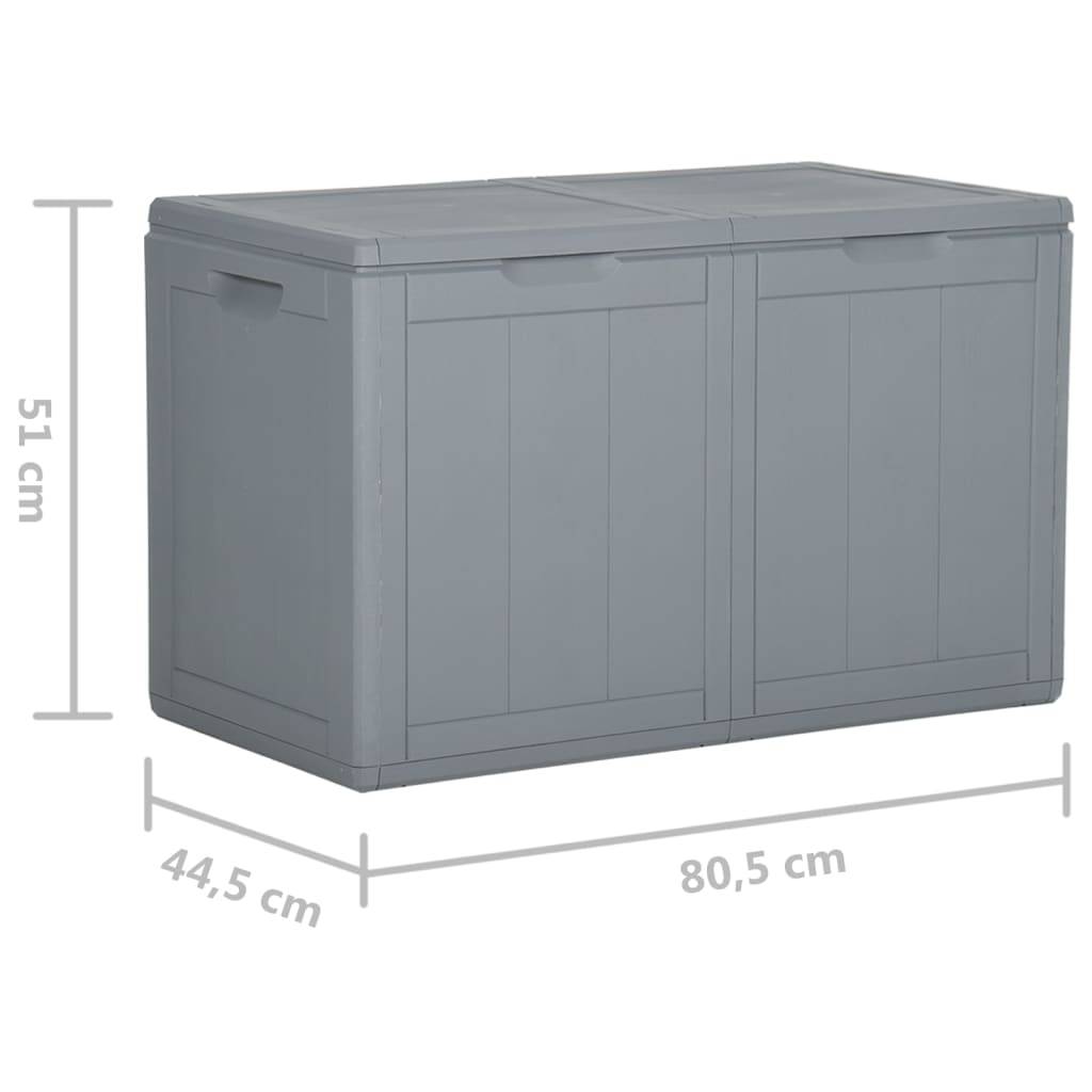 vidaXL Garten-Aufbewahrungsbox 180 L Grau PP-Holzoptik