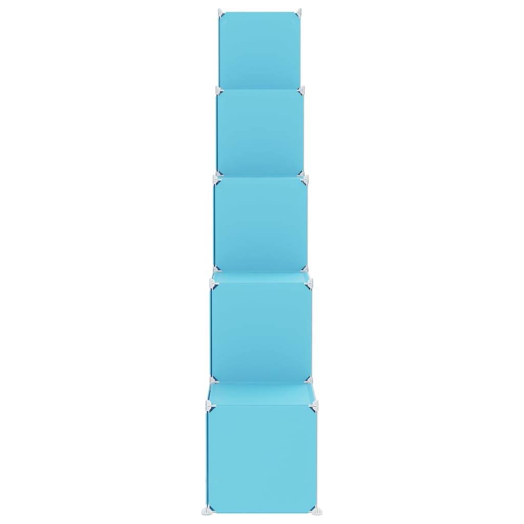 vidaXL Kinderschrank Modular mit 15 Würfeln Blau PP