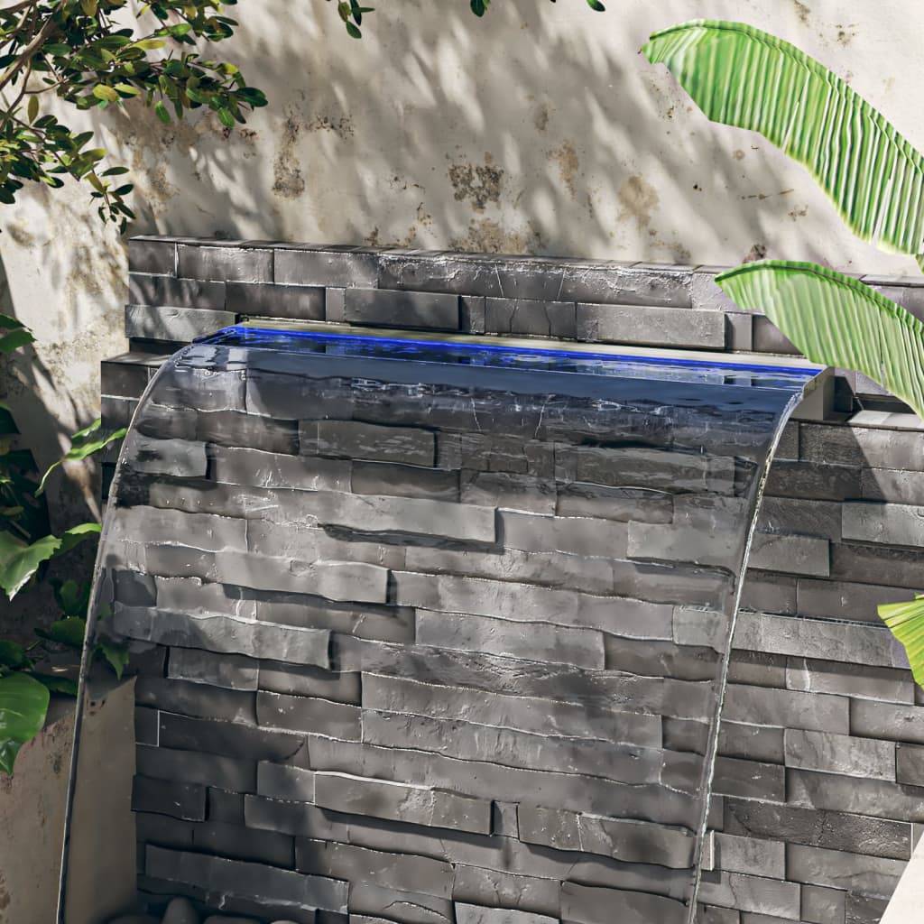 vidaXL Wasserfall-Element mit RGB LEDs Edelstahl 108 cm