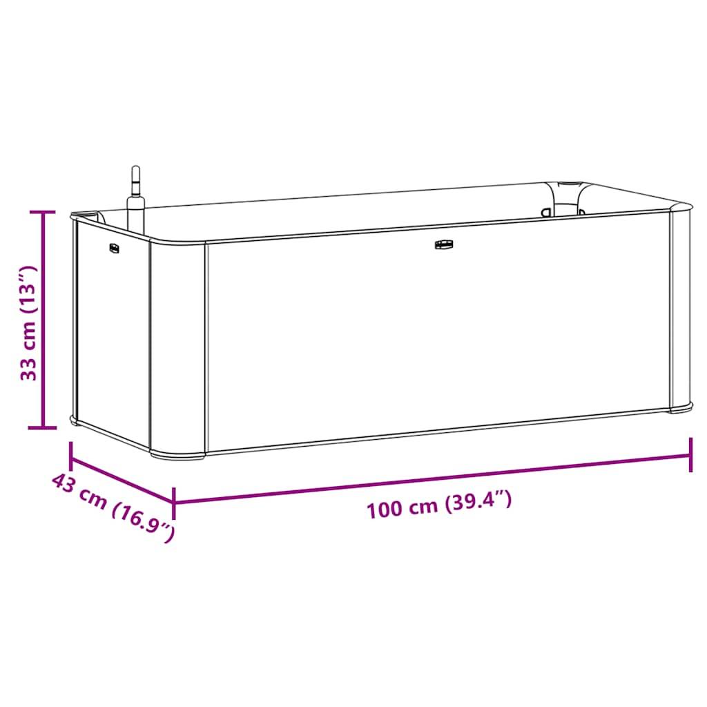 vidaXL Garten-Hochbeet mit Selbstbewässerungssystem Grau 100x43x33 cm