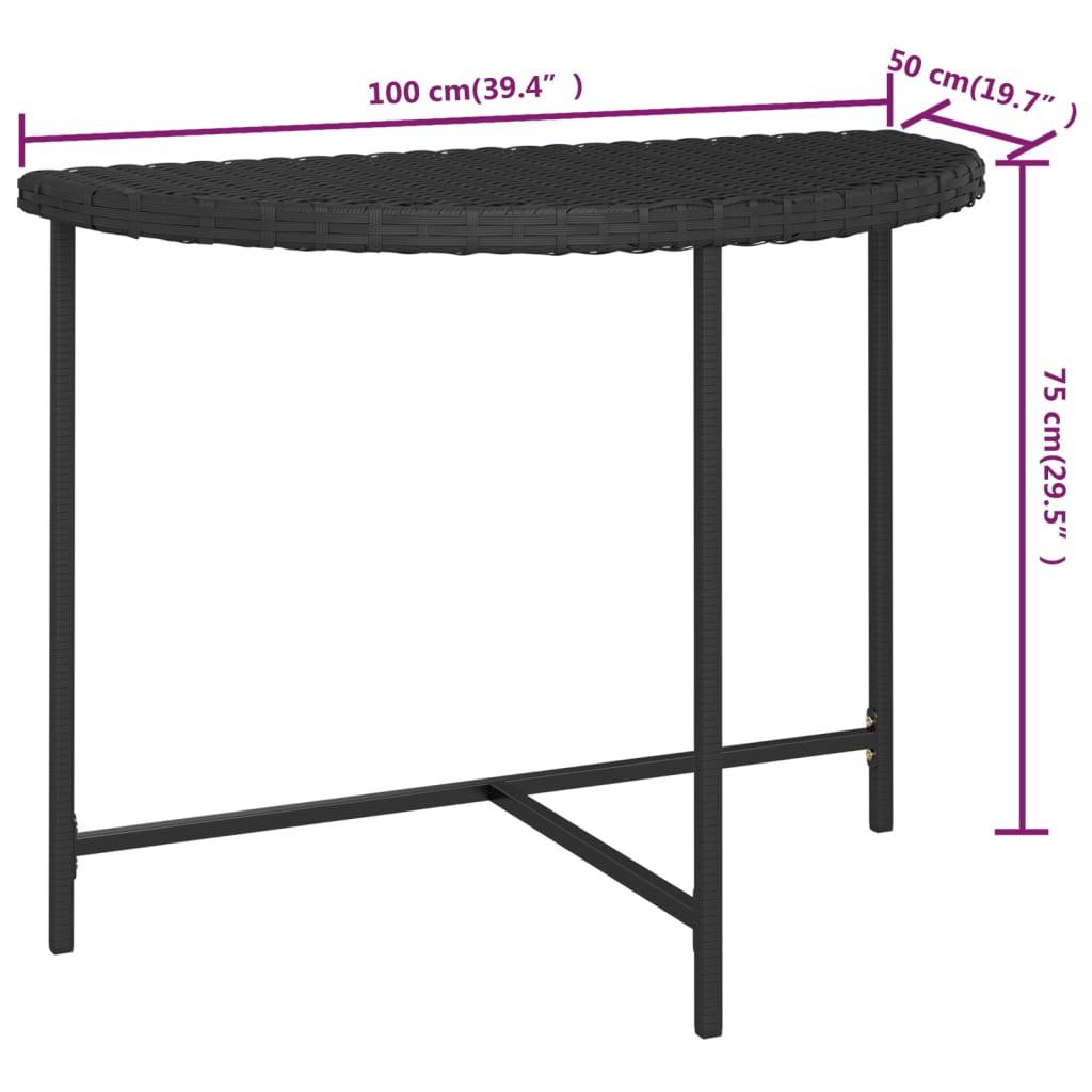 vidaXL Gartentisch Schwarz 100x50x75 cm Poly Rattan