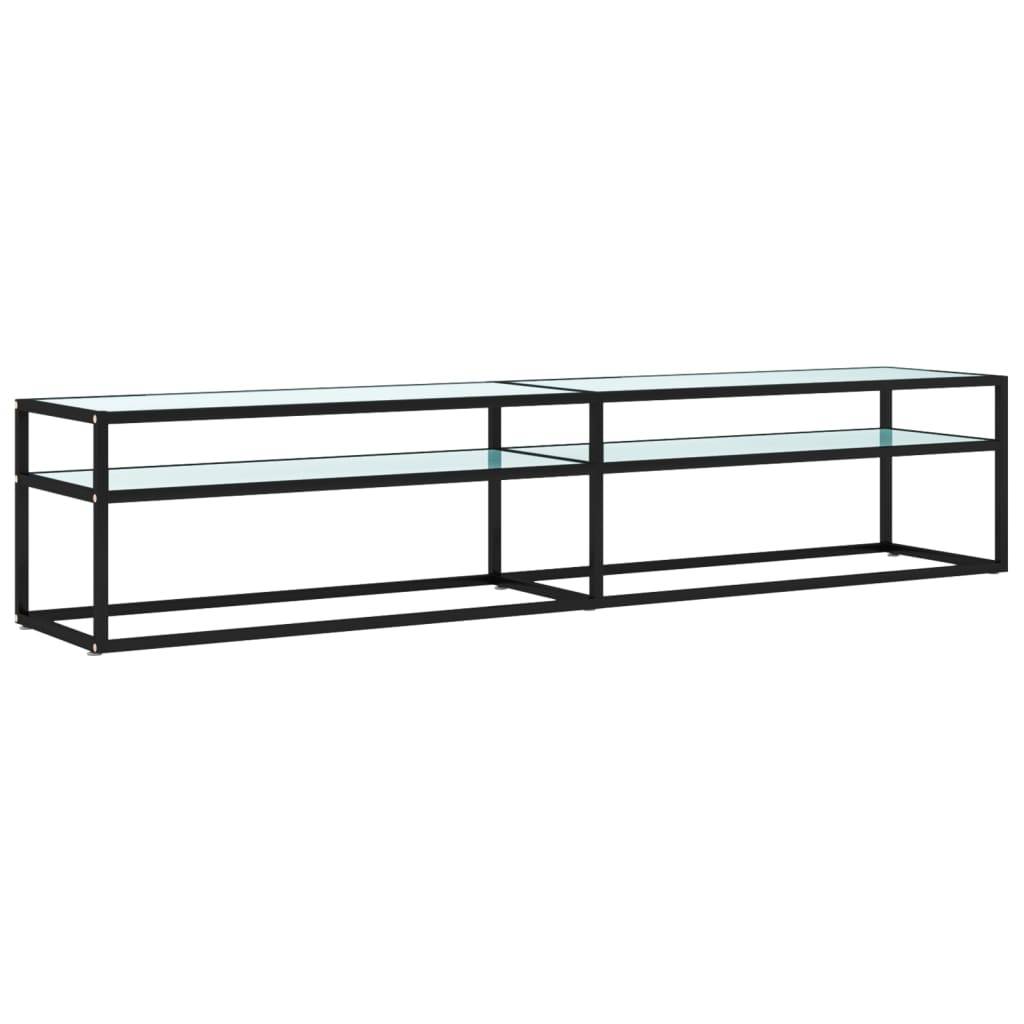 vidaXL TV-Schrank Weiß Marmor-Optik 200x40x40,5 cm Hartglas