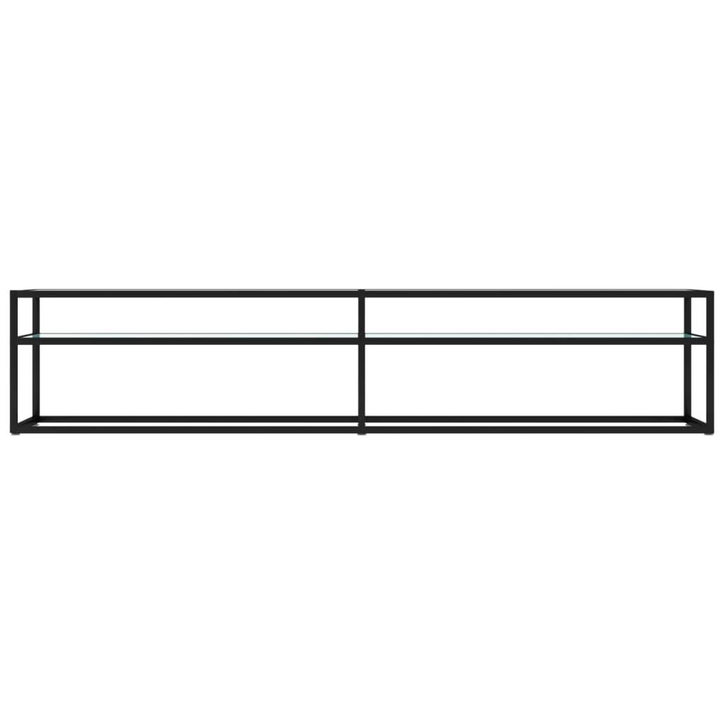 vidaXL TV-Schrank Weiß Marmor-Optik 200x40x40,5 cm Hartglas