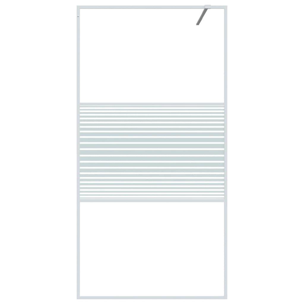 vidaXL Duschwand für Begehbare Dusche Weiß 100x195 cm ESG-Klarglas