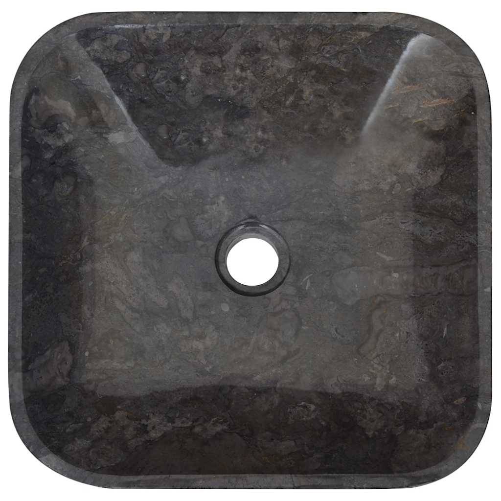vidaXL Waschbecken Schwarz 40x40x10 cm Marmor