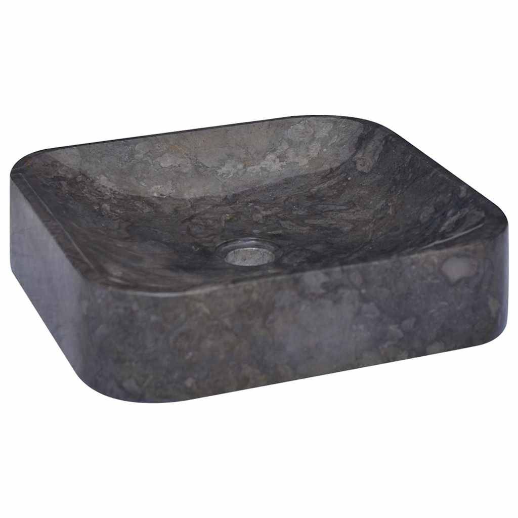 vidaXL Waschbecken Schwarz 40x40x10 cm Marmor