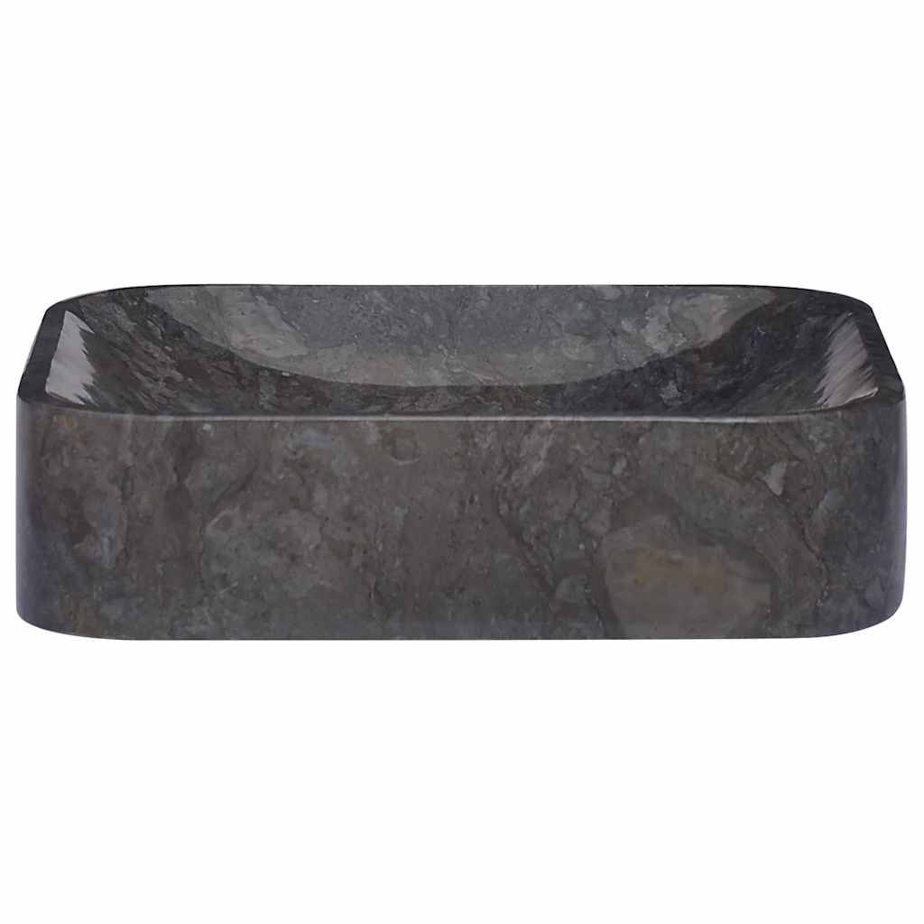 vidaXL Waschbecken Schwarz 40x40x10 cm Marmor