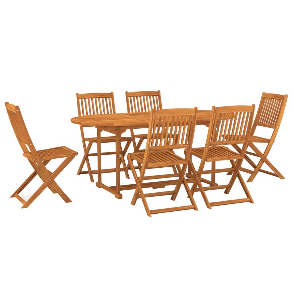vidaXL 7-tlg. Garten-Essgruppe 180x90x75 cm Massivholz Akazie