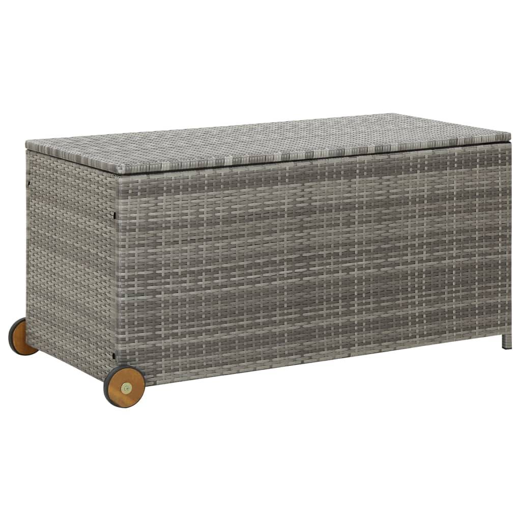 vidaXL Garten-Auflagenbox Hellgrau 120x65x61 cm Poly Rattan