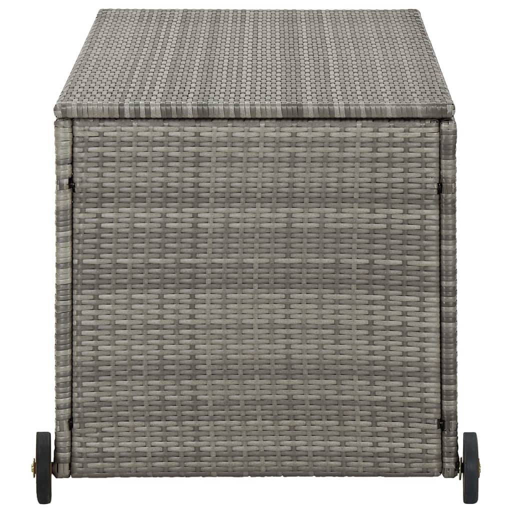 vidaXL Garten-Auflagenbox Hellgrau 120x65x61 cm Poly Rattan