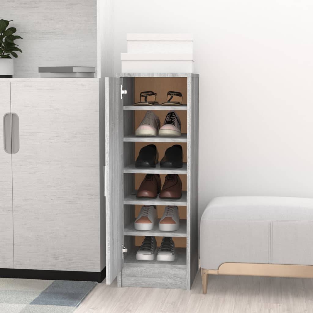 vidaXL Schuhregal Grau Sonoma 32x35x92 cm Holzwerkstoff