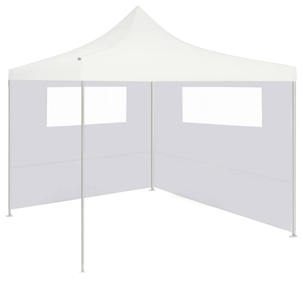vidaXL Pavillon-Seitenwände mit Fenstern 2 Stk. Weiß