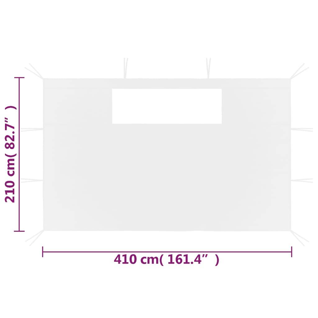 vidaXL Pavillon-Seitenwände mit Fenstern 2 Stk. Weiß