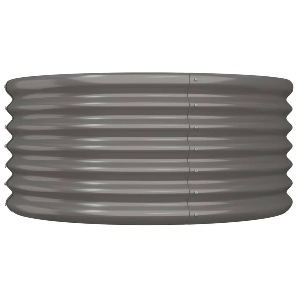 vidaXL Pflanzkübel Pulverbeschichteter Stahl 80x80x36 cm Grau