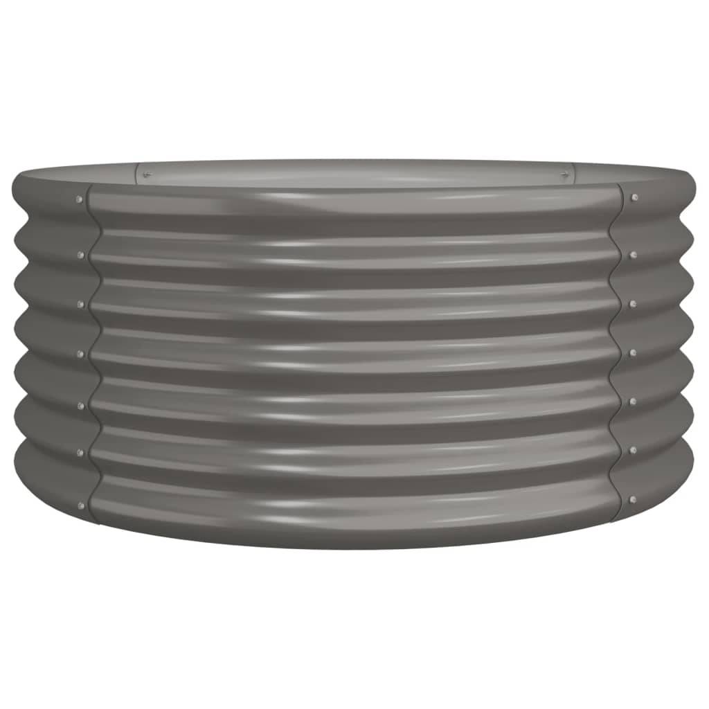 vidaXL Pflanzkübel Pulverbeschichteter Stahl 80x80x36 cm Grau