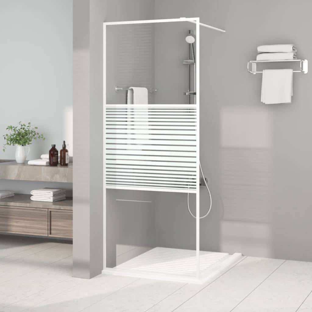 vidaXL Duschwand für Begehbare Dusche Weiß 80x195 cm ESG-Klarglas