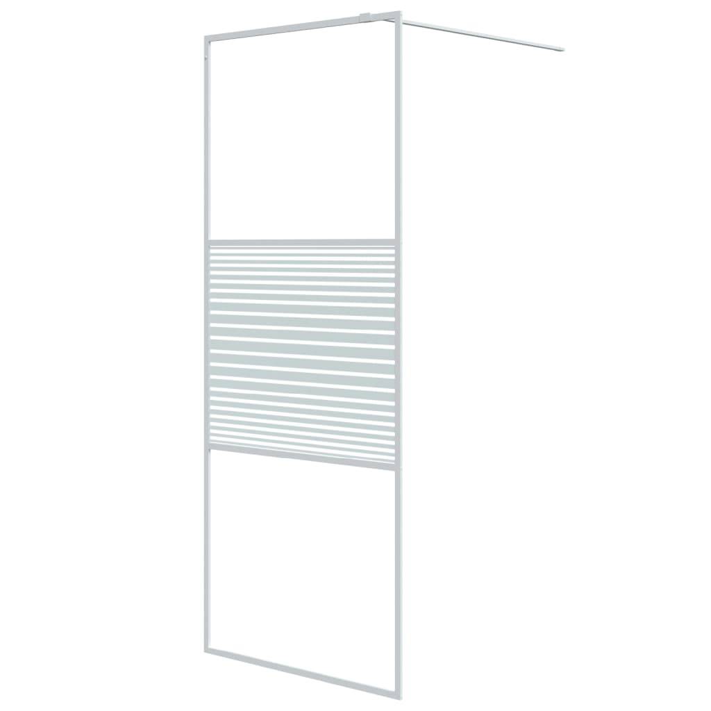 vidaXL Duschwand für Begehbare Dusche Weiß 80x195 cm ESG-Klarglas