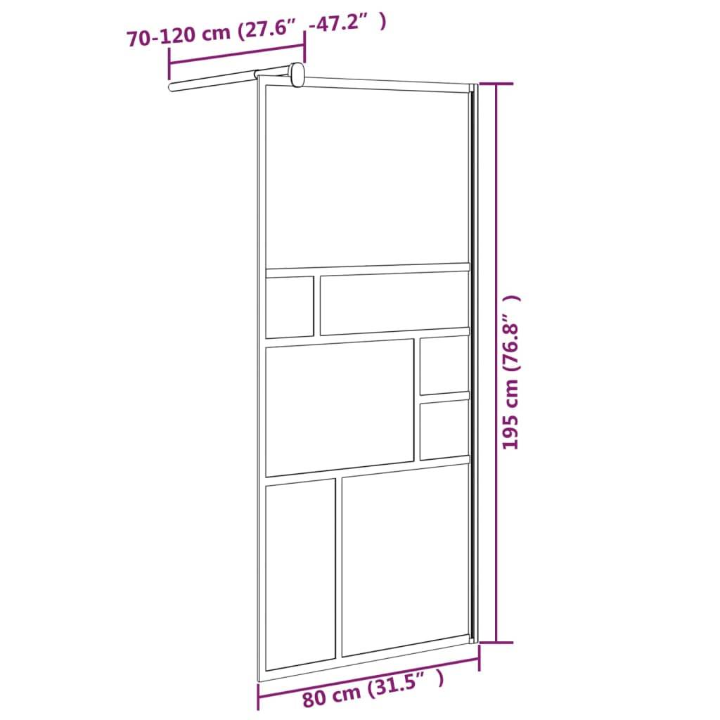 vidaXL Duschwand für Walk-In Dusche 80x195 cm ESG-Glas Weiß