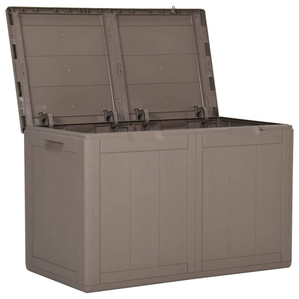 vidaXL Garten-Aufbewahrungsbox 180 L Braun PP-Holzoptik