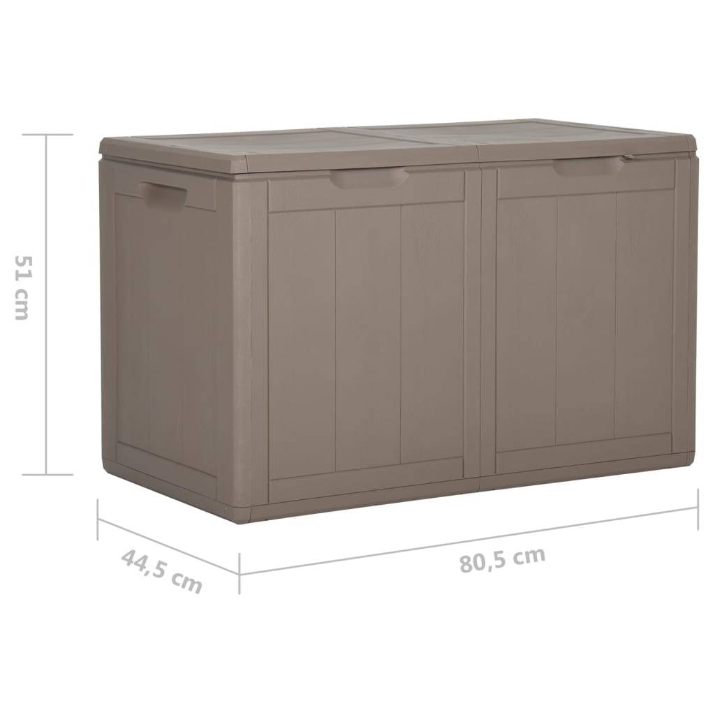 vidaXL Garten-Aufbewahrungsbox 180 L Braun PP-Holzoptik