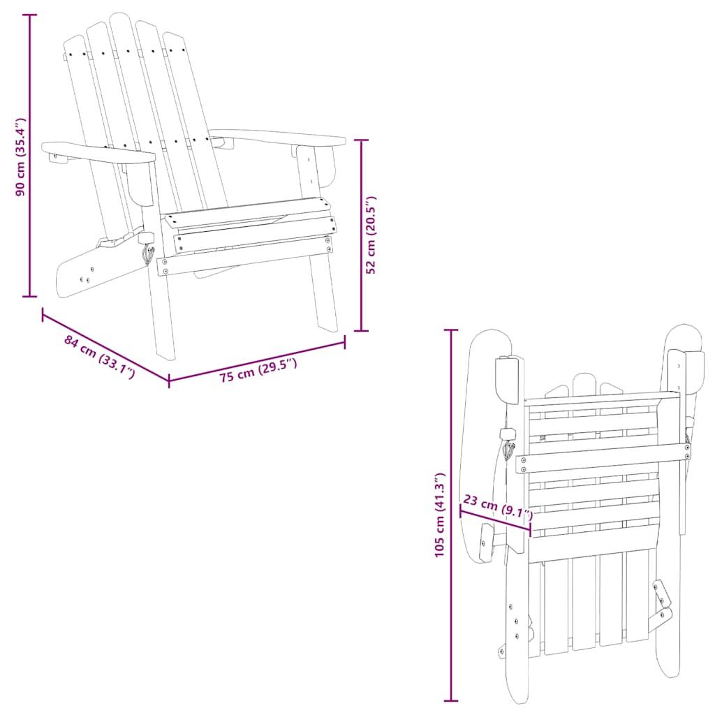 vidaXL Adirondack-Gartenstuhl Massivholz Akazie