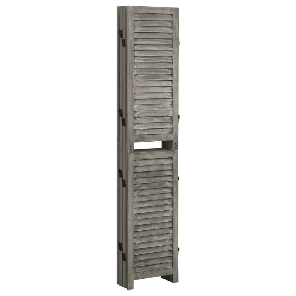 vidaXL 6-tlg. Raumteiler Grau 214x166 cm Massivholz