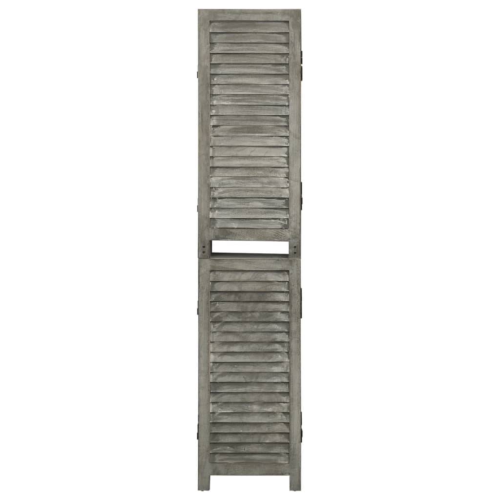 vidaXL 6-tlg. Raumteiler Grau 214x166 cm Massivholz