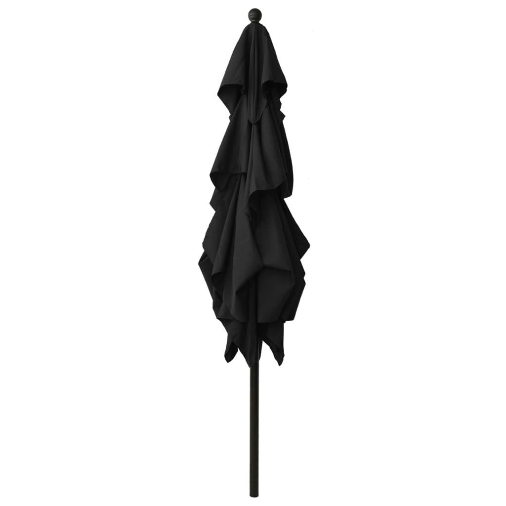 vidaXL Sonnenschirm mit Aluminium-Mast 3-lagig Schwarz 2,5x2,5 m