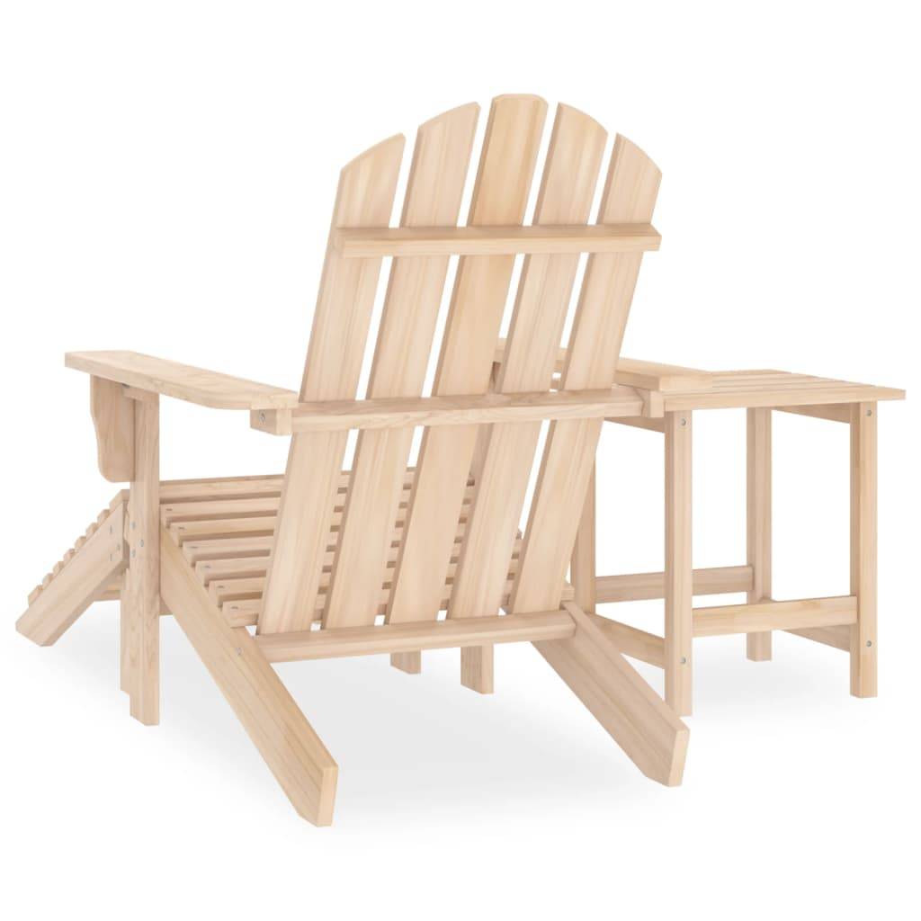 vidaXL Adirondack-Gartenstuhl mit Fußstütze & Tisch Massivholz Tanne
