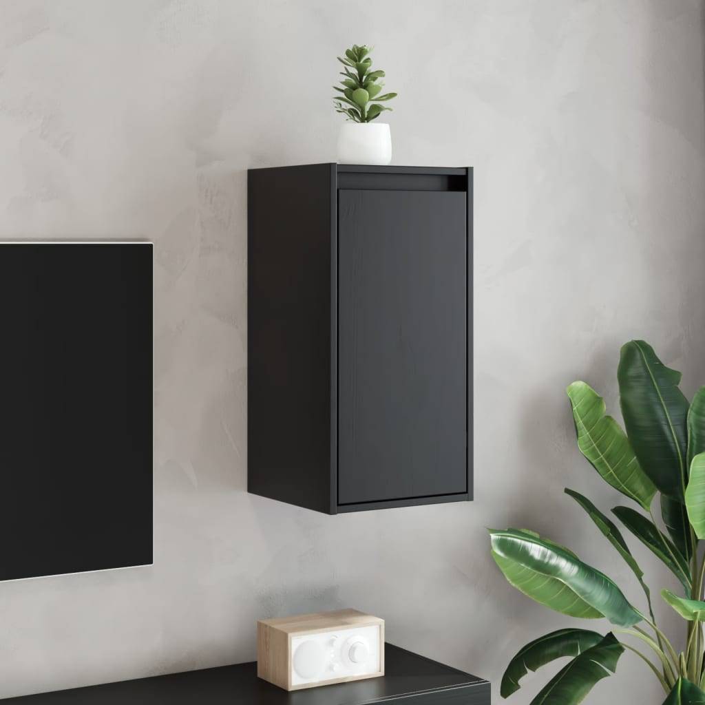 vidaXL Wandschränke 2 Stk. Schwarz 30x30x60 cm Massivholz Kiefer