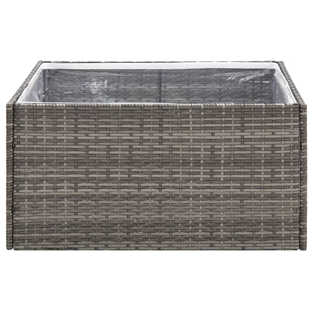 vidaXL Pflanzkübel Grau 80x80x40 cm Poly Rattan