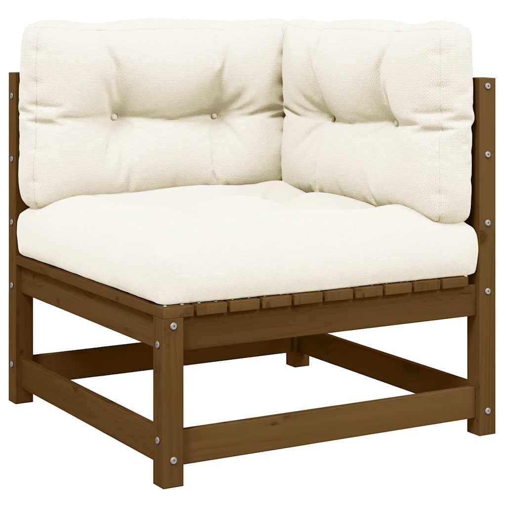 vidaXL Garten-Ecksofa mit Creme Kissen Massivholz Kiefer