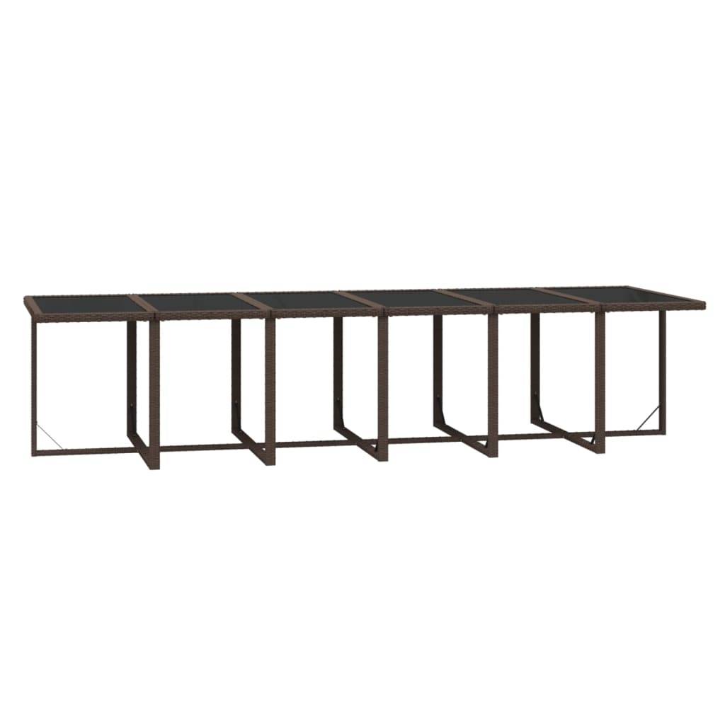 vidaXL 17-tlg. Garten-Essgruppe mit Kissen Poly Rattan Braun