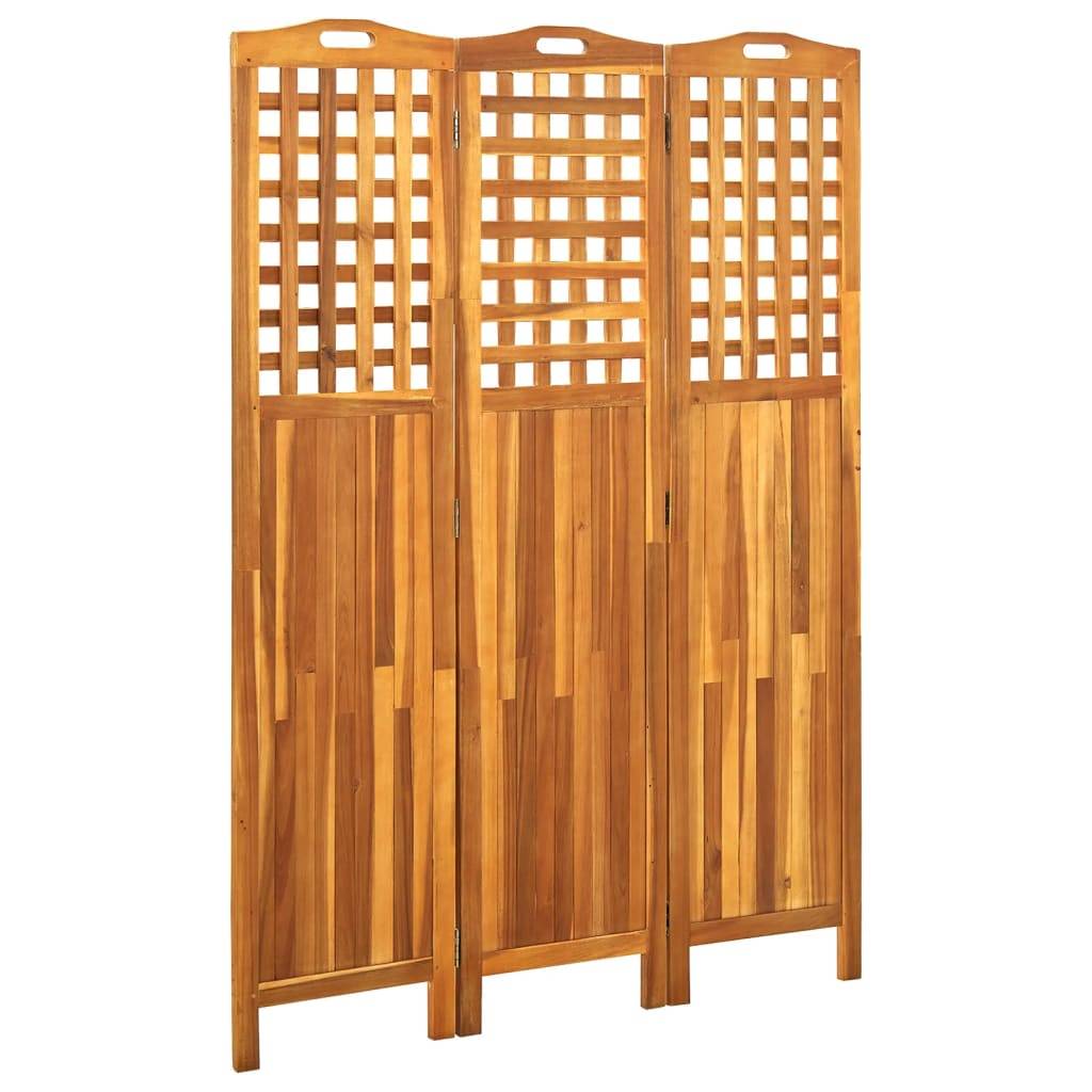 vidaXL 3-teiliger Raumteiler 121x2x170 cm Akazie Massivholz