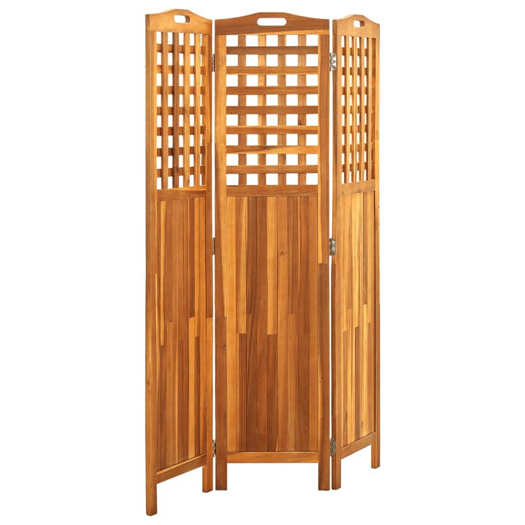 vidaXL 3-teiliger Raumteiler 121x2x170 cm Akazie Massivholz