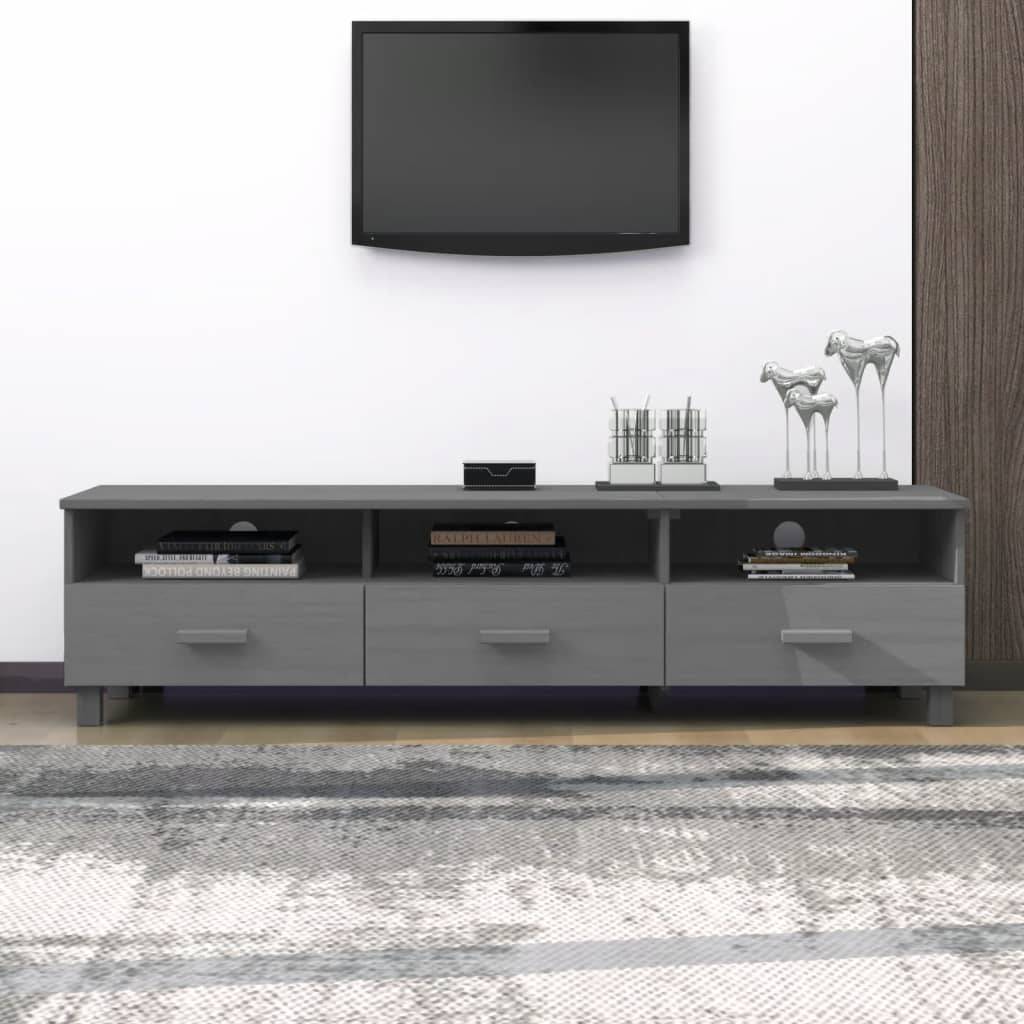 vidaXL TV-Schrank HAMAR Dunkelgrau 158x40x40 cm Massivholz Kiefer