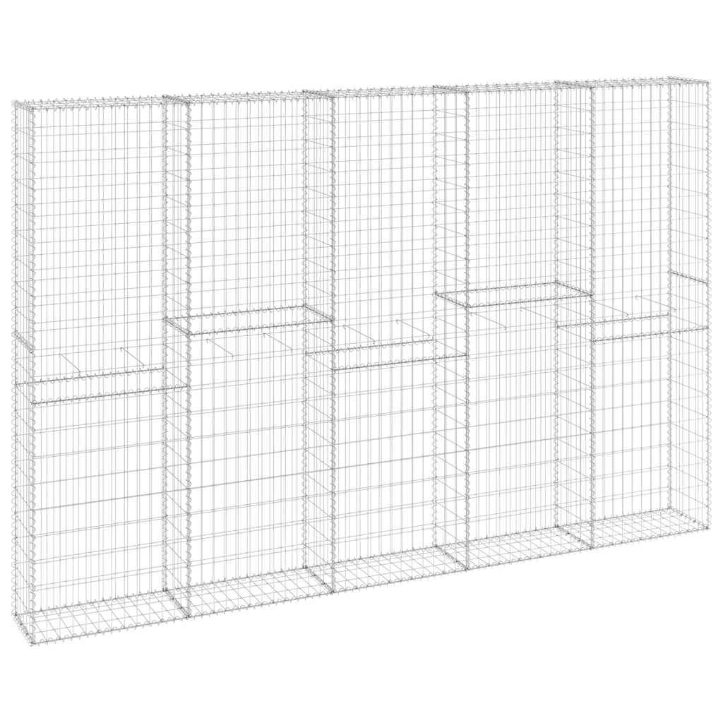 vidaXL Gabionenwand mit Abdeckung Verzinkter Stahl 300x30x200 cm