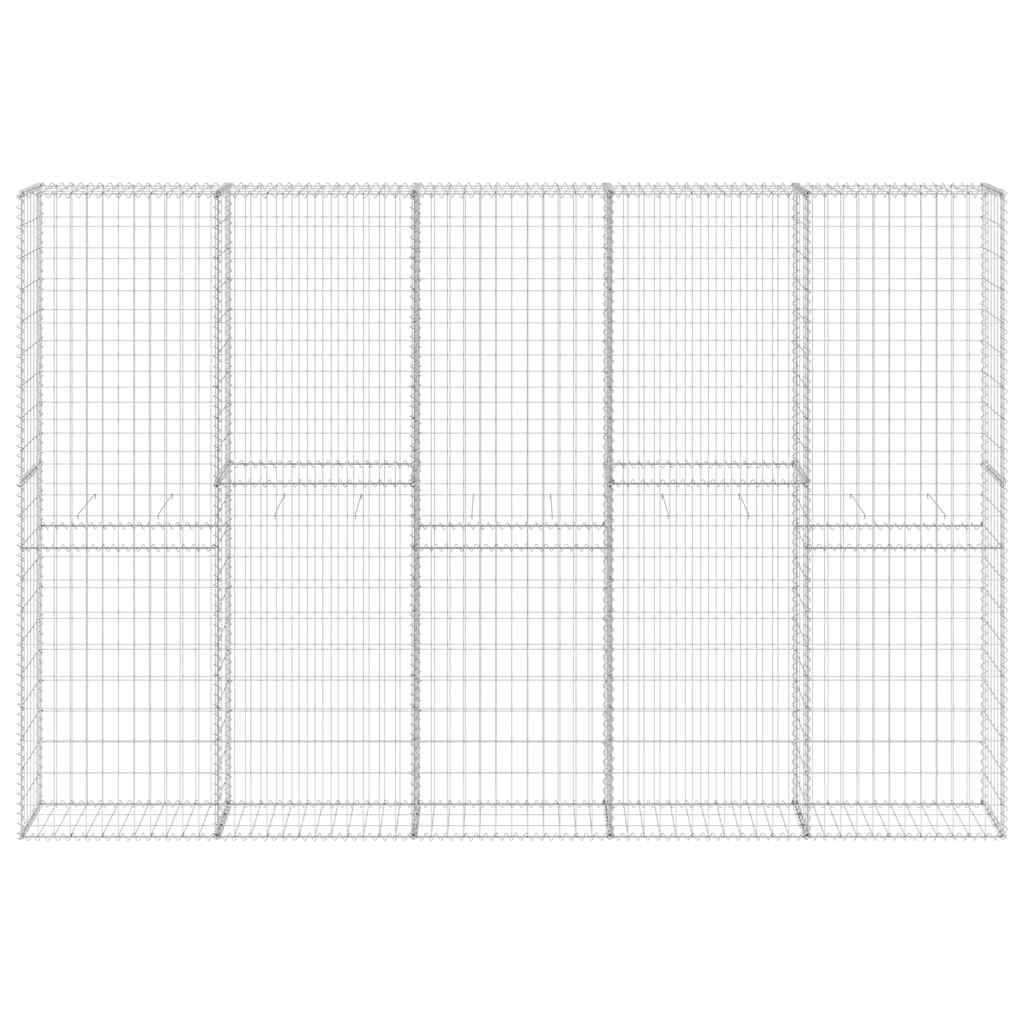 vidaXL Gabionenwand mit Abdeckung Verzinkter Stahl 300x30x200 cm