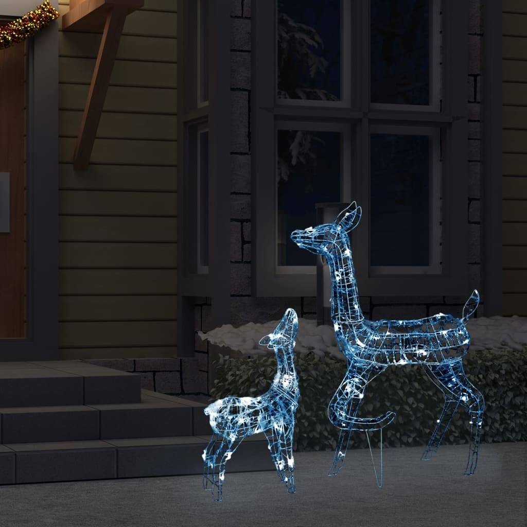 vidaXL LED-Rentier-Familie Weihnachtsdeko Acryl 160 LED Kaltweiß