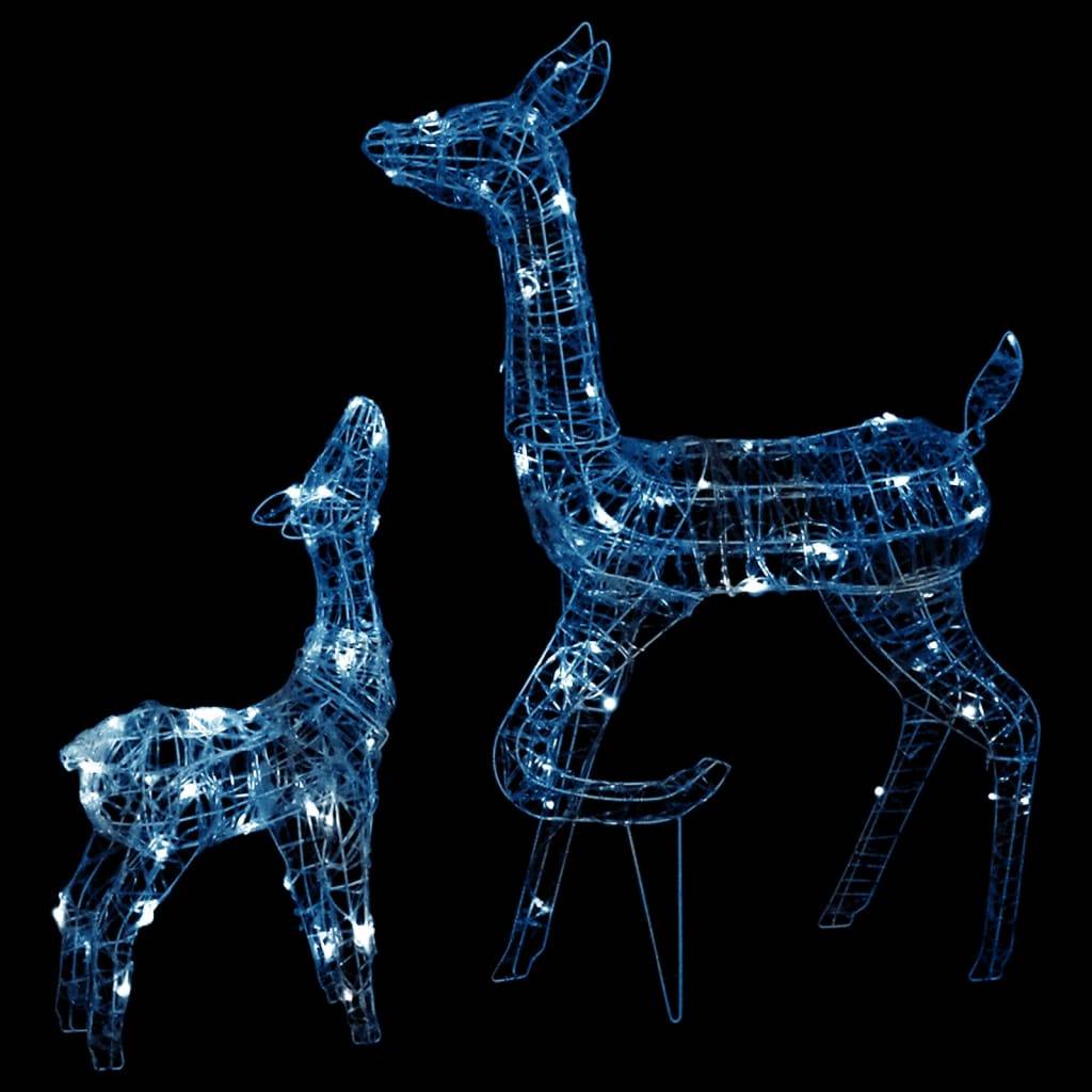 vidaXL LED-Rentier-Familie Weihnachtsdeko Acryl 160 LED Kaltweiß