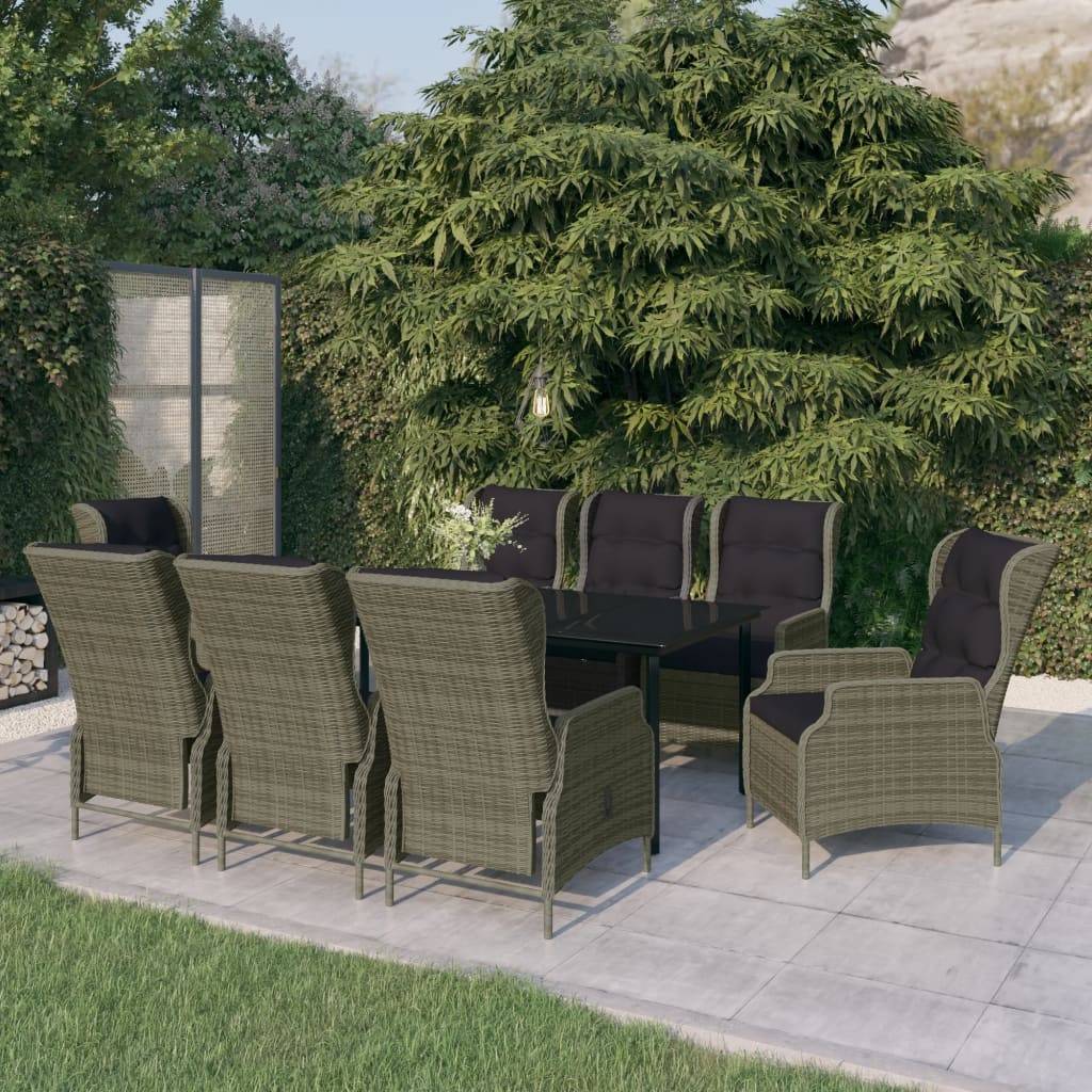 vidaXL 9-tlg. Garten-Essgruppe Braun