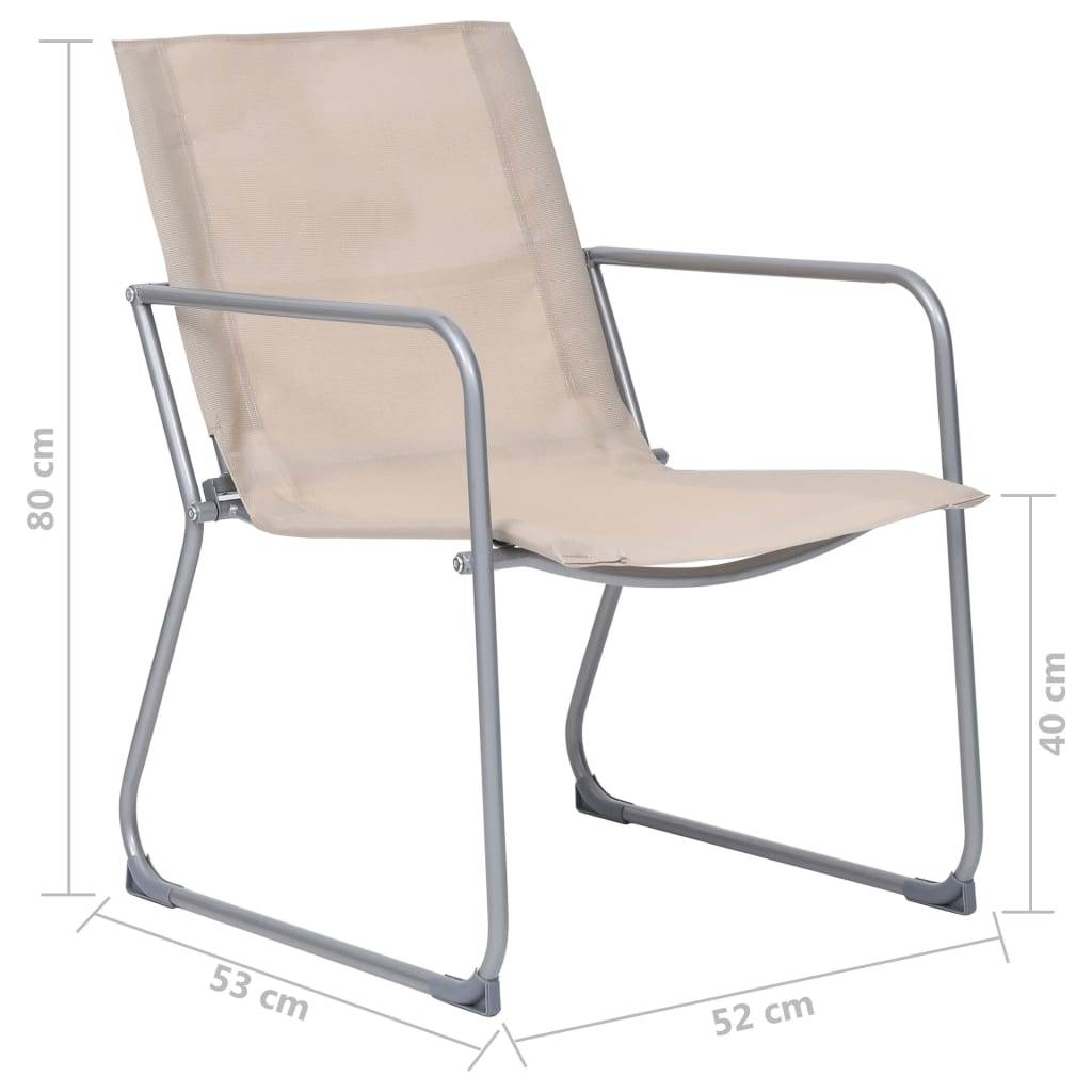 vidaXL 4-tlg. Garten-Lounge-Set Stoff und Stahl Creme