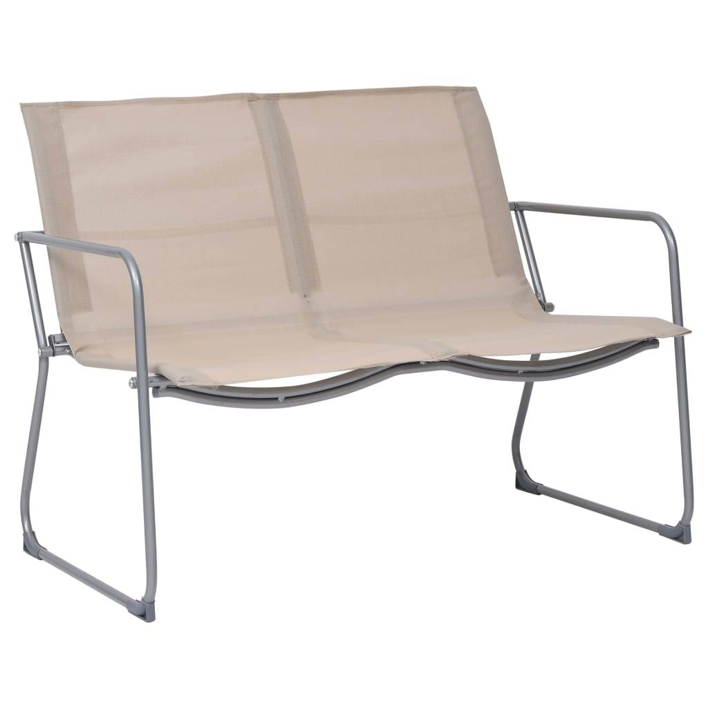 vidaXL 4-tlg. Garten-Lounge-Set Stoff und Stahl Creme