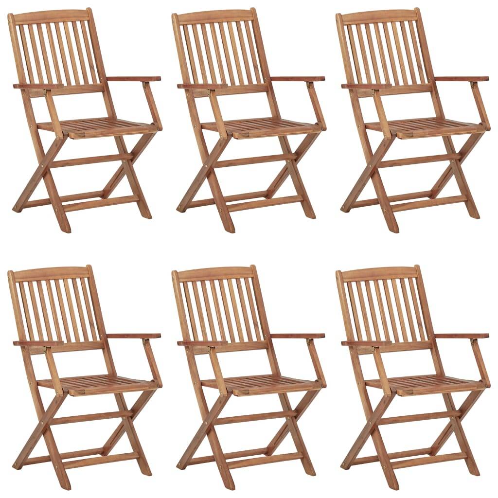 vidaXL Klappbare Gartenstühle 6 Stk. Massivholz Akazie