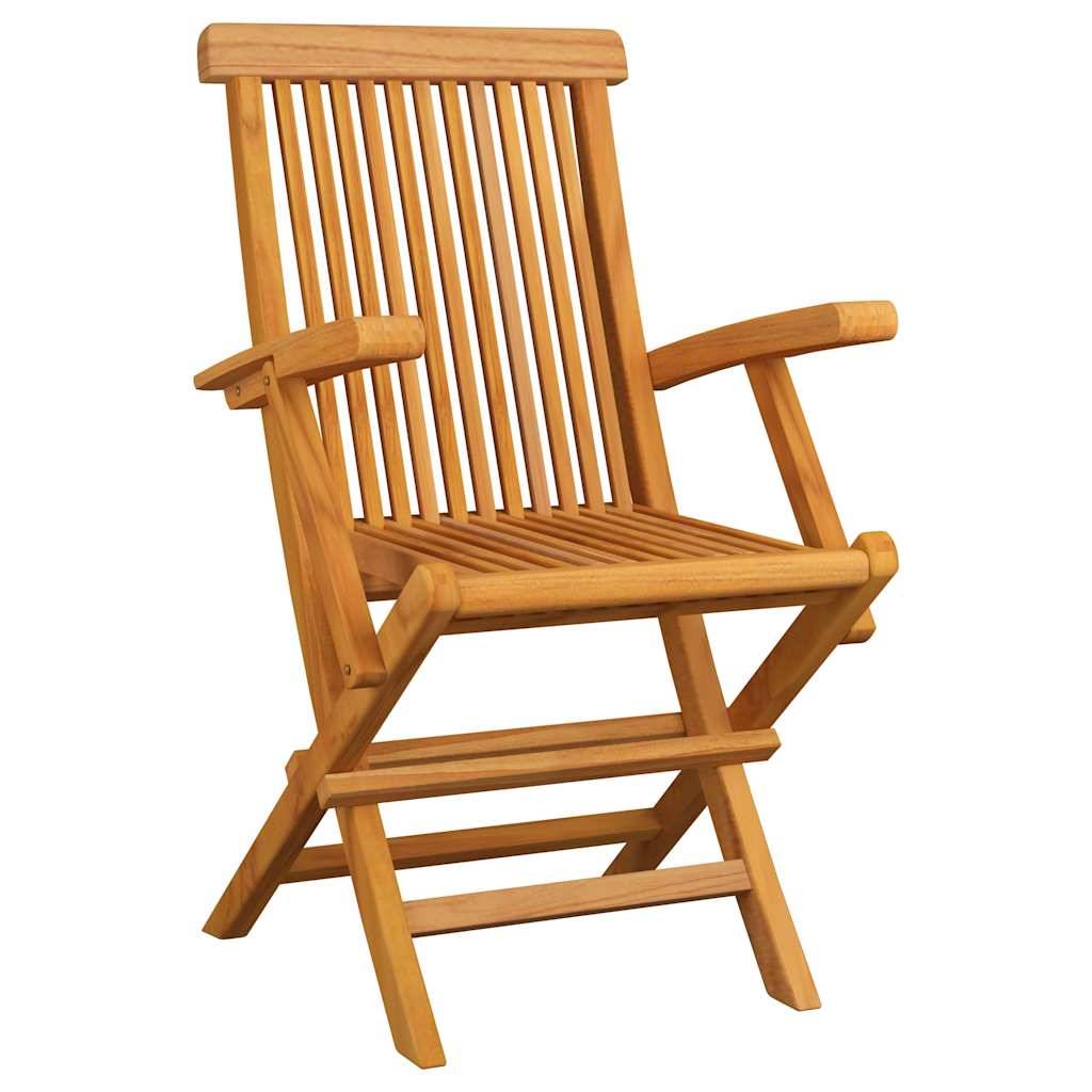 vidaXL Gartenstühle mit Taupe Kissen 3 Stk. Massivholz Teak