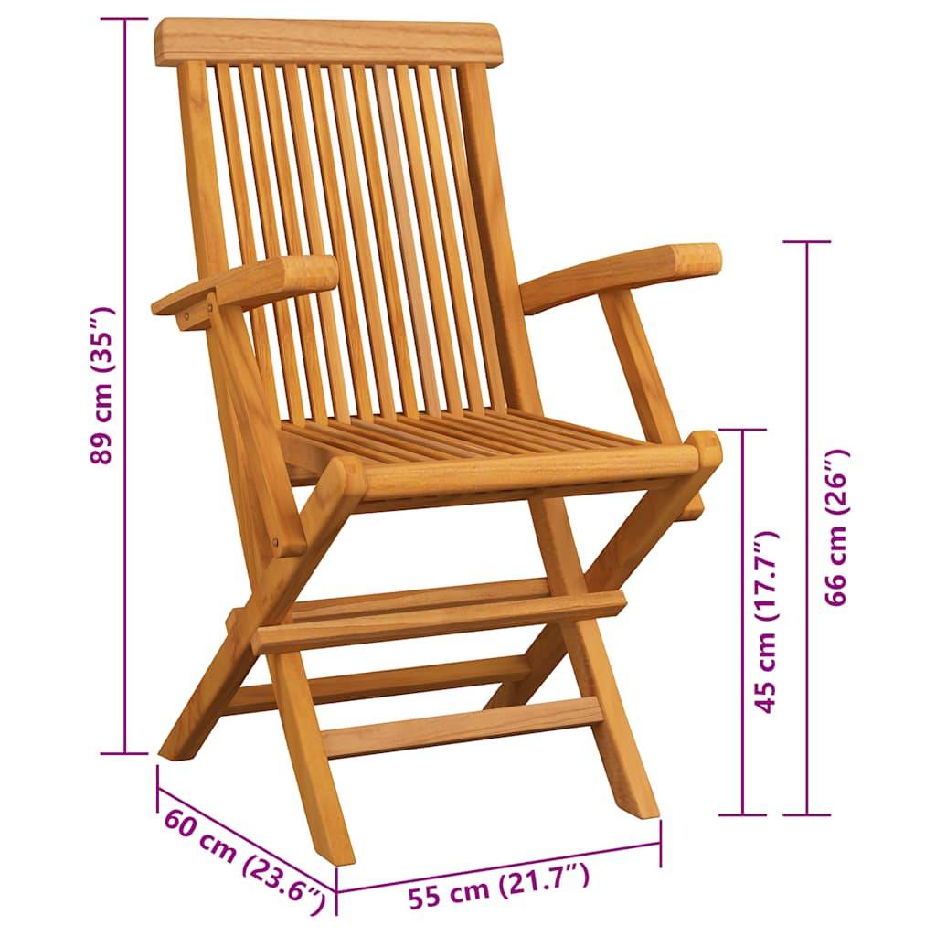 vidaXL Gartenstühle mit Taupe Kissen 3 Stk. Massivholz Teak