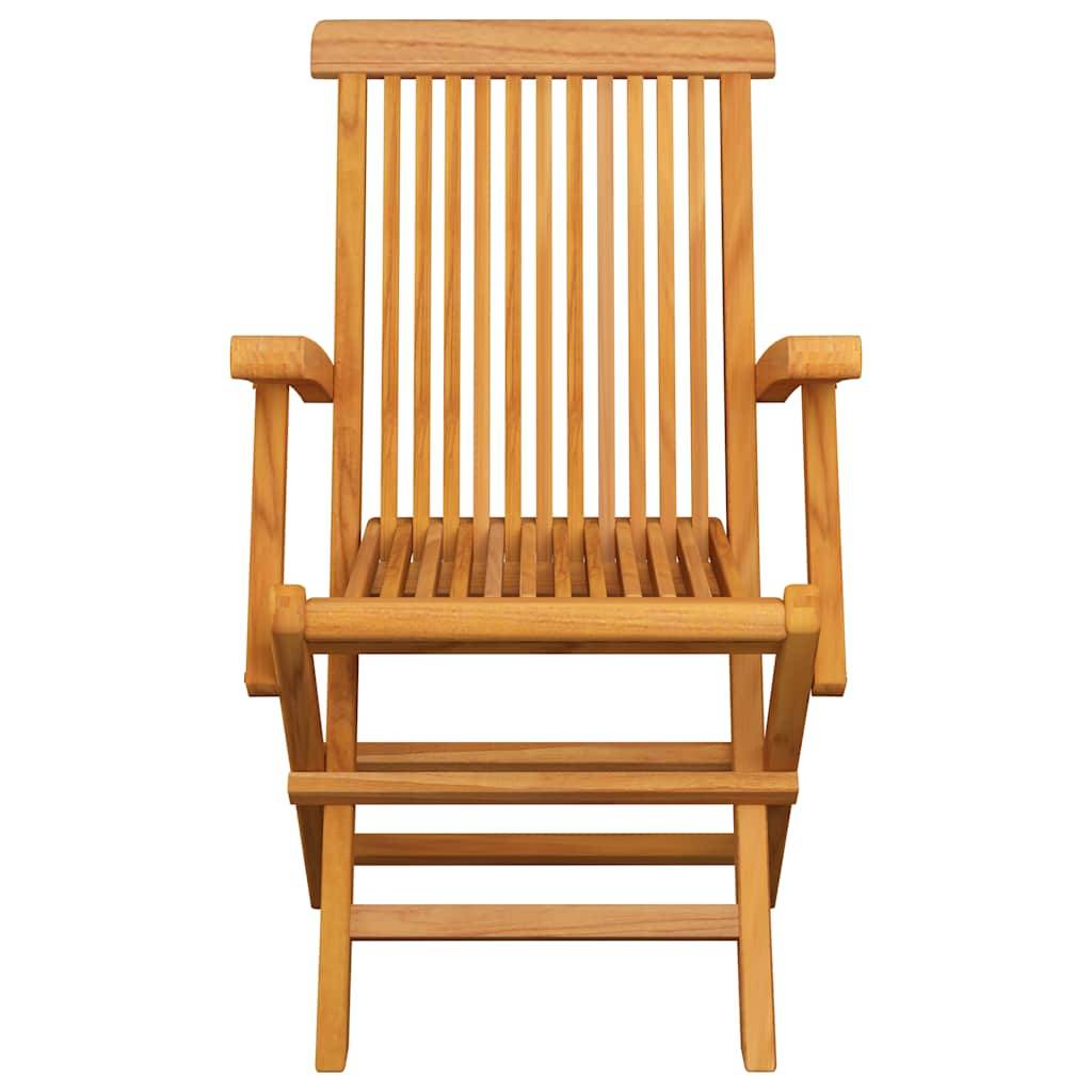 vidaXL Gartenstühle mit Taupe Kissen 4 Stk. Massivholz Teak