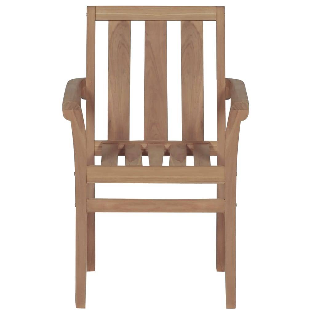vidaXL Gartenstühle 2 Stk. mit Cremeweißen Kissen Teak Massivholz